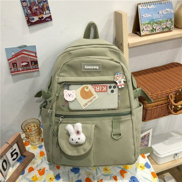 Kylethomasw Japanese Fashion Backpack Women School Bags For Teenage Girls Multipockets Mesh Nylon Backpacks Mochila Feminina Bag Bolsa Mujer